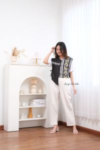 Vest Crop  Batik Songket Korean Style Terbaru