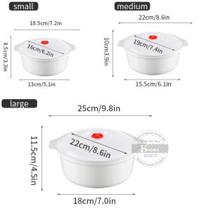 Konco 1 Piece/3 cái lò vi sóng hộp cơm trưa hình tròn bát canh hộp bento với xử lý mì ăn liền bát có nắp đậy thực phẩm lưu trữ hộp
