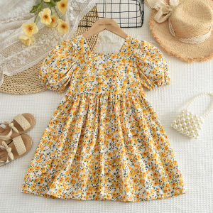 Bear Leader 3 4 5 6 7 Years Baby Girls Summer Dresses Flower Printing Short Sleeves Casual Wear Clothes for Kids Clothing Outfits Toddler Costumes Ternos Girls Princess Dress