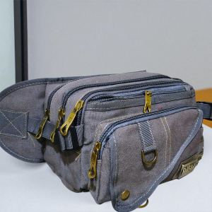 Tas  Pria Import Magna Waistbag Pria/Tas Pinggang Pria Urban Style Ukuran  Besar Motif Loreng dan Polos Keren dan Gentle Bahan Kanvas Tebal