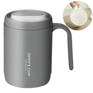 Mug Coffee Cup with Cover Drinking Cup Office 500ml Large Capacity Couple Mug Milk Coffee Cup Stainless Steel Cup