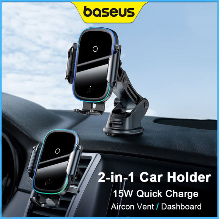 Baseus 2-in-1 Car Phone Holder 15W Qi Wireless Charger for Air