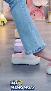 [Free Shipping] 6CM Thick-Soled Height-Increasing Perforated Sandals For Women Suitable For Outdoor Wear In Summer For Home Use Beach And Seaside Fashionable Slippers For Women