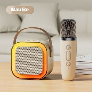 ( HOT 2024 ) Loa bluetooth karaoke K12 tặng kèm 2 mic loa karaoke không dây âm thanh bass hay cùng đèn led cực đẹp
