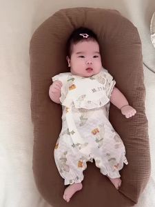 Baby girls outfit a Breathable bamboo fiber short-sleeved baby clothes summer modal set for young infants