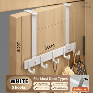 Metal Over‑the‑Door Hook Rack Adjustable 3.5‑6.5cm Door Back Hanger for Coat Bag Hat Towel Space Saving Storage