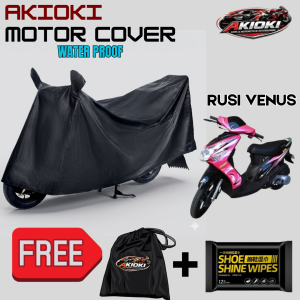 AKIOKI Motor Cover Waterproof for RUSI VENUS Motorcycle with Storage Bag and Shoe Wipes