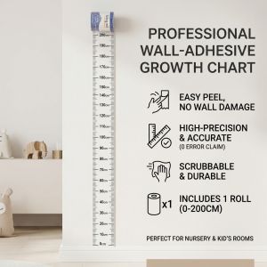 Height Chart Wall Sticker Transparent Cartoon Kids Growth Chart Measuring Wall Decal