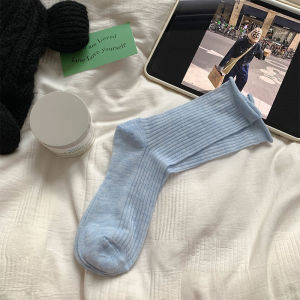 🧦KAK SHOPZ🧦ถุงเท้าผู้หญิง ถุงเท้าน่อง ถุงเท้าผ้าฝ้ายใหม่อินเทรนด์ฤดูใบไม้ผลิและฤดูร้อน ถุงน่องระบายอากาศแบบบางของญี่ปุ่น พร้อมส่ง