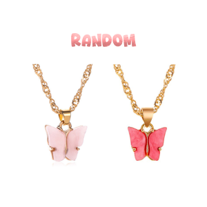 Zaman Now - K5767 Kalung Wanita korea Kupu-kupu / Colorful Butterfly Necklace Simple Chain / Kalung Rantai Liontin Kupu-Kupu Import