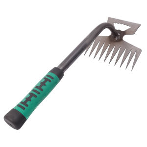 【On Sale】Hoe Weeding Handy Tool with Root Weeding Tool Gardening Weeding Rake Manganese Steel Farm Tools