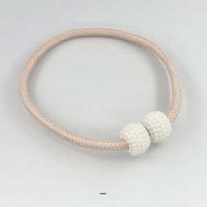 LOVE&HOME  2pcs Magnetic Curtain Tiebacks Braided Ball Buckle Punch Free Drapery Holdback Clips
