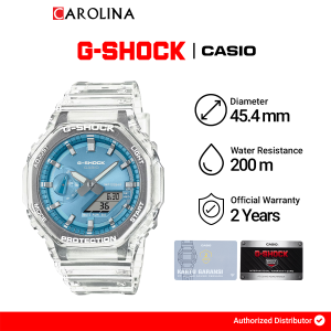 Jam Tangan Pria Casio G-Shock GA-2100BM-7A2 shimmering color and cool translucence Blue Dial Transparent Resin Band