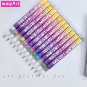 12Pcs Acrylic Paint Brushes Eco-Friendly DIY Nail Art Pens Quick-Dry Dotting Liner Convenient Daily Use For Manicure Pigfly