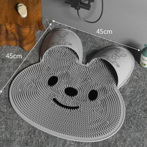 Cute Bathroom Mat Shower Foot Scrubber Mat with Non-Slip Suction Cups Rabbit-Shaped Foot Massage Mat