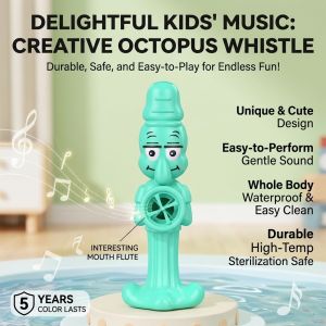 Octopus Kazoo Toy Musical Whistle Toy Kids Sound Maker Handheld Mini Instrument Fun Party Gift Creative Music Learning Toy