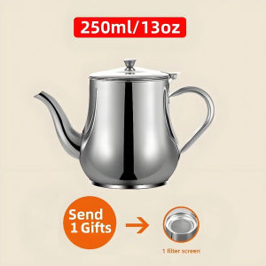 Stainless Steel Oil Storage Pot with Fine Filter Screen Portable Oil Strainer Container for Kitchen Restaurant Frying Oil