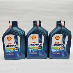 3 Pcs Oli Shell AX7 10W-40 - 0.8L Matic Advance Shell AX7 800ml