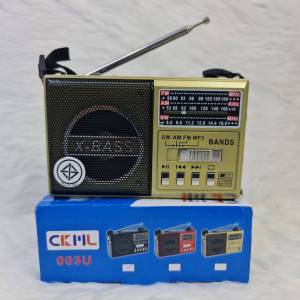 วิทยุ ฟังได้ทั้ง FM/AM/SW เล่นUSBได้/SD/MP-3/CKML รุ่น 003Uมีไฟฉายในตัว มีช่องต่อAUX (987)