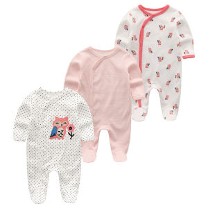 Newborn Baby Long Sleeved Jumpsuit 3-Piece Fashion Maple Leaf Set With Leg Pajamas 100% Cotton Babys Needs Newborn Set
