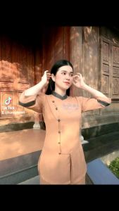 ĐỒ LAM ĐI CHÙA - MẪU BỘ NỮ THÊU SEN VẢI CONTON LẠNH CAO CẤP