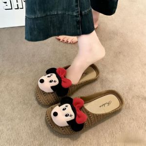 [Free Shipping] Cartoon Cute Slip-On Sandals For Women 2026 Summer New Style Comfortable And Super Soft Korean Style Durable Princess Style