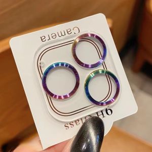 Miếng dán bảo vệ ống kính máy ảnh điện thoại màu trong suốt đính đá lấp lánh cho iPhone 14 13 12 11 Pro Max Mini Plus