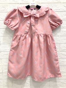 DRESS ANAK PITA LEHER UMUR 4 - 16 TAHUN BAHAN BABY CODORAY MOTIF FREE ONGKIRCASH BACK BISA COD