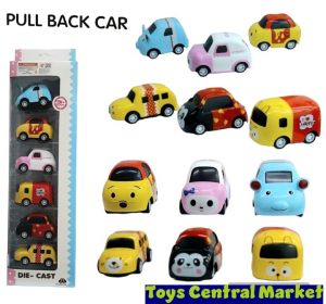 Mobil mobilan mini die cast set disney tsum tsum pull back isi 6