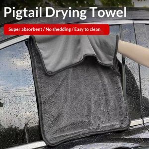 QIHUISHI Khăn khăn lau xe hơi bằng sợi microfiber siêu thấm với kết cấu bện không có xơ nhẹ nhàng trên bề mặt