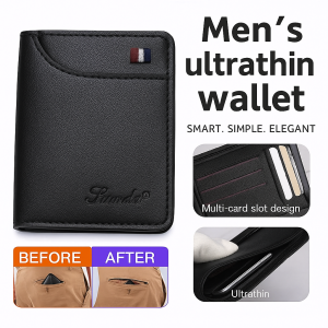 Anti-Theft Card Holder for Men Genuine Leather High-End Thin Small Bank Card Holder Simple Multi-card Slot Drivers License Card Holder极薄防盗男士钱包