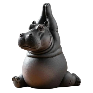 Meditations Clumsy Hippo Figurine Plastic Craft Desktop Shelf Decors Perfect Gift For Meditating Enthusiasts Collectors