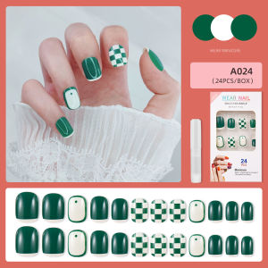 24Pcs Long Fake Nail With Glue DIY Fake Nails French Finger Nail False Nail Acrylic Nail