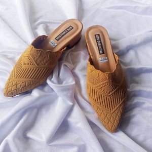 Sandal hak tahu 3 cm Wanita uper rajut imfort big size 36-45