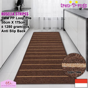 Tren-D-rugs Keset kaki stripes garis alas dapur panjang kamar modern anti slip 50 cm x 175 cm - NMs