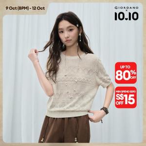 Giordano Women Women Hollow Out Knitwear Free Shipping 18356107