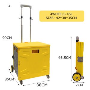 **Malaysia Seller** Extra Large 65L Strong 100Kg Load Folding Shopping Cart Trolley Storage Movable Easy Carry Trolley 75L/80L