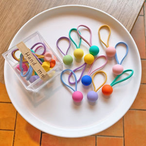 10PCS Childrens Hair Rope Colorful Rubber Band Dopamine Hair Tie GirlsHigh Elasticity Korean Hair Circle