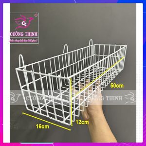 {LOẠI DÀY} Giỏ cài lưới sắt - (C120xR160xD500-250)mm Rổ treo khung sắt trang trí đựng mỹ phẩm phụ kiện.giá rẻ