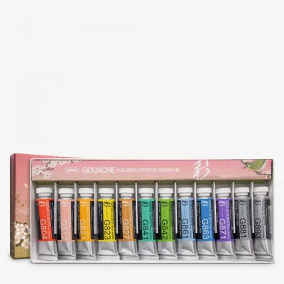 [HCM]Bộ 12 Màu Gouache 4 Mùa Holbein Artist 15ml