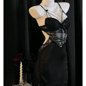 (MAX 65KG)Women Sleepwear Baju Tidur Wanita LVH208P Lingerie Underwear Dusty Pink Black
