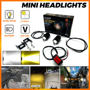 E&M HUKP 2PCS Mini Driving Light LED Waterproof Aniti Fog High and Low White/Yellow + Switch Universal High Quality For Cars / Motorcycle Driving Lights
