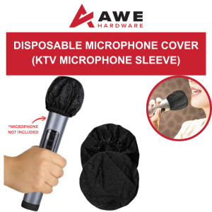 AWE 2pcs Non Woven Disposable Mic Cover Microphone Sanitary Replacement Cap Penutup Mikrofon Karaoke