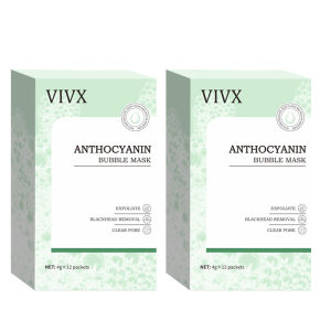 มาส์กฟองแอนโธไซยานิน รูขุมขนหดไวท์เทนนิ่ง 10 วินาทีเกิดฟอง รูขุมขนหดตัว เติมความสดชื่นและสะอาด มาร์คหน้า หน้ากากละเลง พอกหน้าขี้เกียจ มาร์คฟองฟู่ มาสก์ทำความ มาส์กทำความสะอาด 12 ซอง
