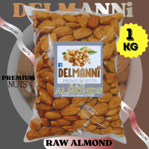 DELMANNi RAW WHOLE ALMONDS 250G/500G/1KG - Most Nutritious Nuts