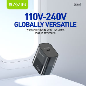 WEITECH BAVIN PC916 30W PD Adapter Universal Fast Charging Wall Charger w/ Type-C to Type-C & Type-C to iPh Charging Cables For iPh 15 iPh 14