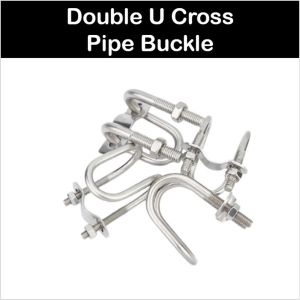 6pcs 25x25 50x32 New Double U-shaped Clamp Screw Cross Bolt Special-shaped Pipe Buckle for Aquaculture