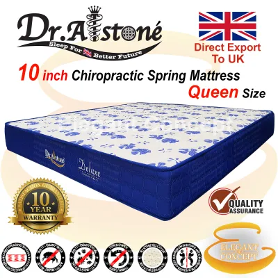 [PRE-ORDER](Limited Stock) Dr. Alstone Deluxe Superior Export Grade High Quality 10 inch Chiropractic Spring Mattress (King/Queen/Super Single/Single) Tilam (10 Years Warranty) | Foam Encased Support Edge Mattresses