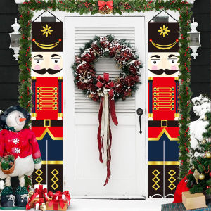 BUY 1 Get 1 Merry Christmas Banner Xmas Decorative Door Banner Santa Claus Christmas Party Home Decor