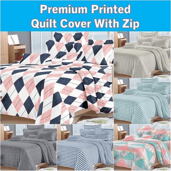 Premium Quilt Cover / Duvet cover with Zip Available in Many Unique